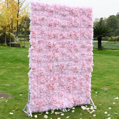 China Home/Office/Party/Wedding Rose Design Stage Decoration Hydrangea Rose Backdrop Silk Wedding Wall Artificial Flower Wall For Decoration for sale