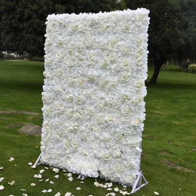 China White flower backdrop wall artificial silk flower wall home/office/party/wedding decoration new style decoration for wedding for sale