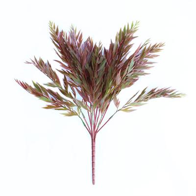 China Eco-friendly Chinese Modern Plants Home Decoration Supplier EW-P1020 Red Plastic Artificial Leaves for sale