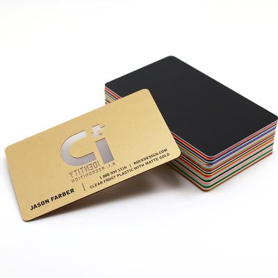 China Company Matte Gold Plastic Business Cards Printing Custom Transparent Card With Clear Logo for sale