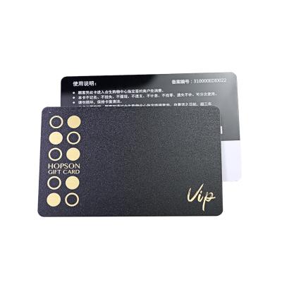 China Membership Management Gift Certificate Luxury Black Frosted Plastic PVC Credit Card Filed Hot Stamping VIP Customer Card for sale