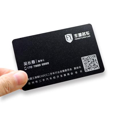 China Personal Card QR Code Printing Custom Logo Name Business Card With Black Plastic PVC Frosted Surface for sale