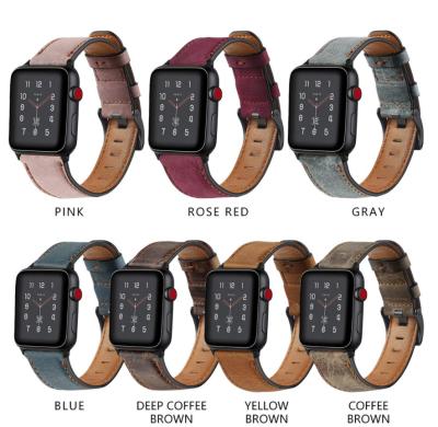 China Leather Top Grain Leather Watch Bands Strap For Apple Watch iWatch for sale