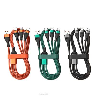 China USB Type C Cable 3 Multi In 1 USB Charger Cable Nylon Braided Quick Charging Cord 6A Universal Multiple Ports Charging Cable With USB C Micro USB for sale