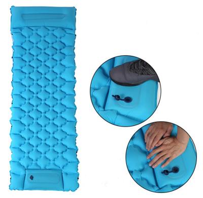 China Snap On Camping Sleep Pad Sleep Mat With Pillow For Backpacking And Rising Inflatable Lightweight Compact Waterproof Large Press for sale