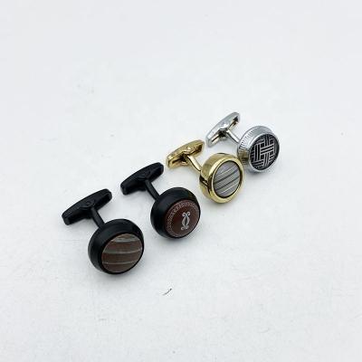 China Classic ALLOY Taste Good Round Silver Gold Black Cufflinks For Men's Shirt Gift Metal Cufflinks for sale