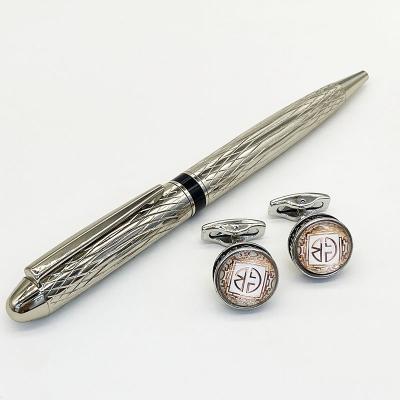 China Newest Promotional Gift Metal Cufflinks and Expensive Luxury High Quality Pens Cufflinks Pens Set for sale