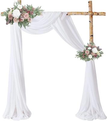 China Wedding Decoration Wedding Arch Draping Fabric 1 Panel 20 Ft White Wedding Arch Drapes Sheer for sale