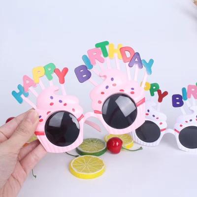 China Birthday Decoration Happy Birthday Sunglasses Photo Props Funny Sunglass Sweet Cream Cake Glasses for Birthday Party Favors for sale