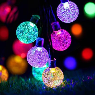 China Led Light Solar String Lights Outdoor String Fairy Lights Bubble Ball 5m Outdoor Lamp Crystal Ball solar string lights outdoor waterproof for sale