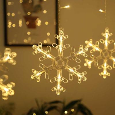 China Curtain Fairy Light Christmas Snowflake String Lights Christmas Star Hanging Light Curtain Fairy Lights for Christmas Decorations for sale