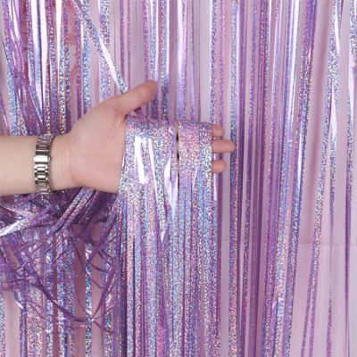 China Flashing Glitter Party Tassel Curtain Foil Fringe Curtains 1*2M Sparkle Metallic Curtains Party Decorations Photo Booth Decorations for sale