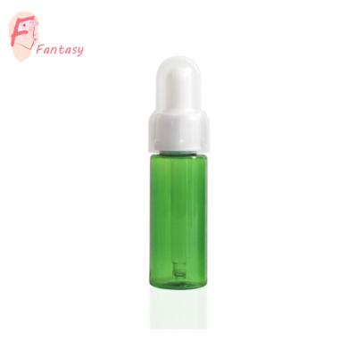 China New Design Imagination 20ml Food Grade Beauty Container Eco-friendly Plastic Green PET Material Bottle With Dropper Lid for sale