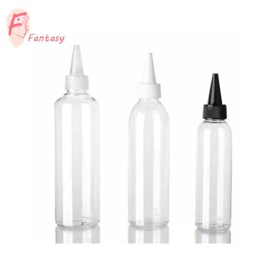 China 75ml 100ml 200ml 300ml 400ml 500ml Eco-friendly Recyclable Clear Plastic Bottle With Unique Drip Applicator Transparent Oil PET Bottle for sale