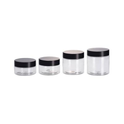 China China factory logo 100g 150g 200g 250g 300g 500g cosmetic custom clear cylinder pet plastic jar for face cream nail dip powder for sale