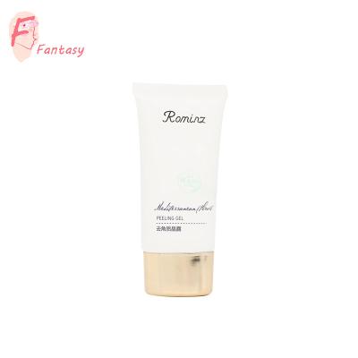 China Eco-friendly oval flat shape empty cosmetic plastic tube packaging with gold silver lid for peeling gel for sale