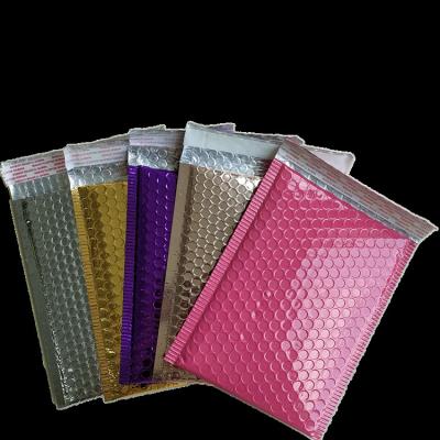 China Waterproof Custom Printed Envelope Padded Bubble Packaging Mailing Bags Poly Bags Silver Laser Shipping Bubble Bags for sale