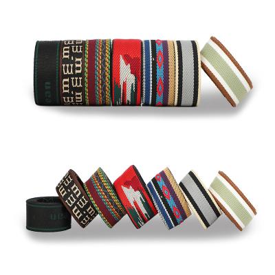 China High Tenacity 38mm Cotton Embroidery Knitted Jacquard Weave Belt Tape Webbing Strap for sale