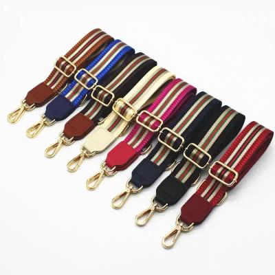 China High Tenacity 38 Millimeter Three Stripes Colorful Wide Belt By Joker Adjusts Strap Ribbon Shoulder Straps Women's Bag Accessories for sale