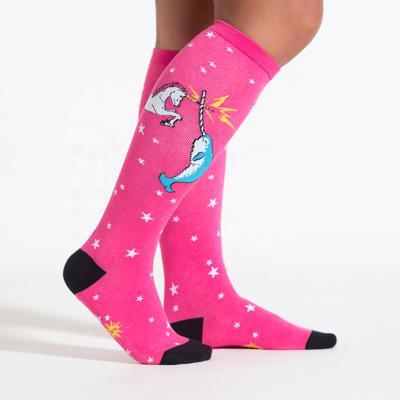 China Custom Made High Quality Cartoon Breathable Cotton Unicorn Socks for sale