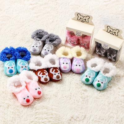 China Autumn And Winter Cartoon Elk QUICK DRY Thickened Kids Baby Toddler Socks for sale