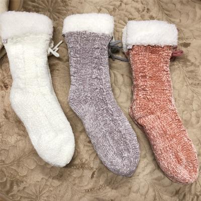 China Winter Thickened Plush Home Floor Socks Adult Slippers Slippers Warm Carpet Women's Breathable Socks for sale