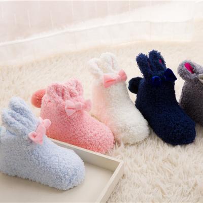 China Autumn And Winter New Thick Coral Fleece Cartoon Baby Toddler QUICK DRY Socks for sale