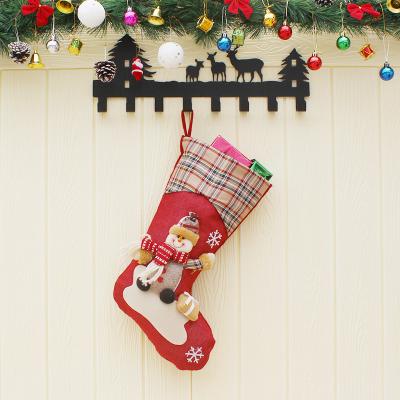 China Christmas Deoration Design New Christmas Colors 3 Jars Lovely Elk Snowman Candy Bags Decor Socks for sale