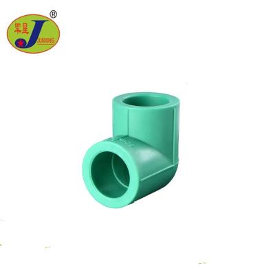 China Hot water Junxing DN40 ppr pipe tube 90 degree elbow fitting for hot water for sale