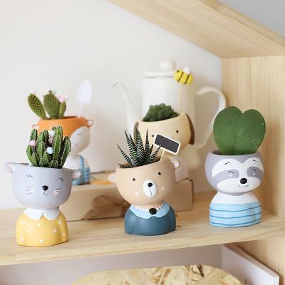 China China Cute Mini Animal Cartoon Flower Pots And Planters Garden Succulents Pots Decoration for sale