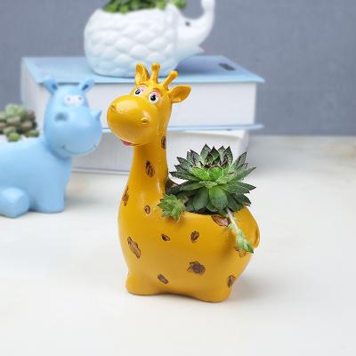 China Succulent balcony potted traditional resin animal flowerpot cartoon garden gardening table creative tabletop for sale