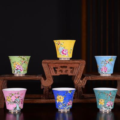 China Traditional Custom Enamel Porcelain Cup Set Sample Tea Cup White Tea Bowl Wholesale for sale