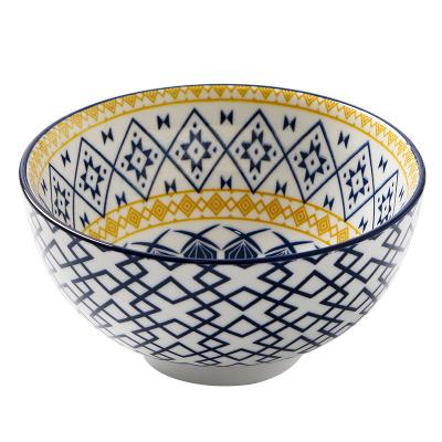 China 5 Inch Sustainable European Bowl Microwave Tableware Home Soup Bowl Ceramic Hand Painted Bowls for sale