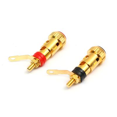 China Speakon or audio Gold plated press type spring terminal electronic components press type terminal spring self-locking socket for big one for sale