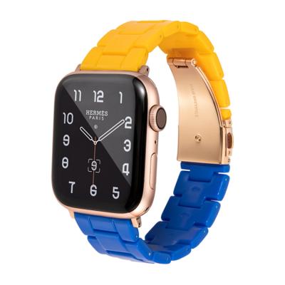 China Colorful Resin Yuedong New Resin Watch Band For iWatch Arm Set Tool Resin Bands For Apple Watch 7 6 5 4 3 Se 38 40 41 42 44 45mm for sale