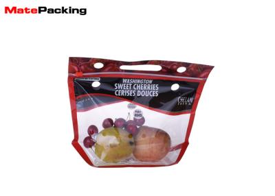 China Custom Size Fruit / Fresh Vegetable Plastic Packaging Bags Pouch With Hanger Hole for sale