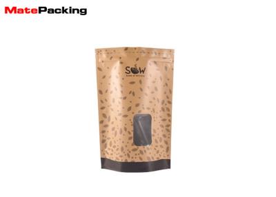 China Dry Food Package Kraft Paper Food Bags Aluminum Inside Stand Up Pouch Ziplock for sale