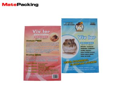 China Custom Logo Printed Pet Food Packaging Bags Three Side Seal Bag With Zipper for sale