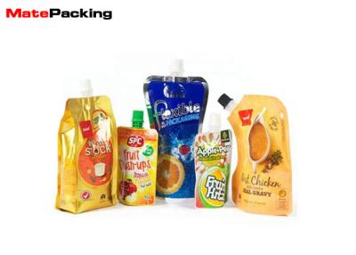 China Spout Plastic Drink Pouches , Stand Up Reusable Juice Pouches Custom Logo Printing for sale