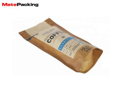 China Stand Up Kraft Paper Coffee Bags , Resealable Coffee Bags Pouch With Valve Foil Lamination for sale