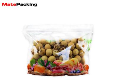 China Breathable Fresh Vegetable Plastic Packaging Bags Transparent Custom Printed With Hole for sale