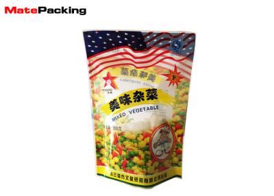 China Heat Sealing Stand Up Barrier Pouches 350g Mixed Vegetable Food Packaging for sale