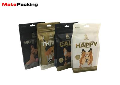 China Customized Printing Pet Food Packaging Bags Flat Bottom With Zipper / Handle for sale