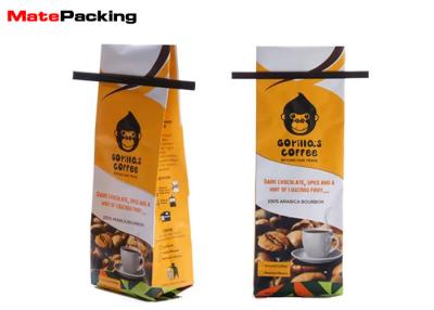 China Coffee Back Sealed Side Gusset Bag Matte Foil Laminated With Tin Tie Value for sale