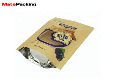 China Aluminum Foil Kraft Paper Food Bags Stand Up Zipper Lock Customs Size Gravure Printing for sale