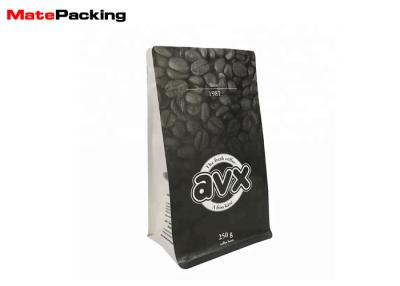 China 250g Flat Bottom Pouch Coffee Bag Customized Logo Printing With Side Zipper for sale