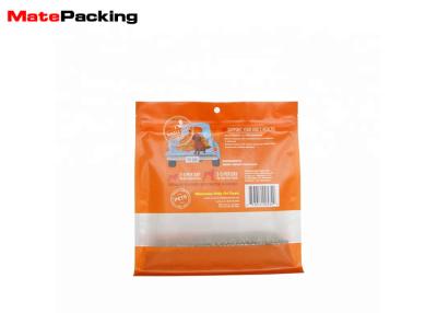 China Flat Bottom Pet Food Packaging Bags Zipper Top Clear Window Customized Logo For Pet for sale