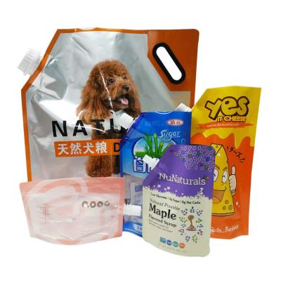 China Pet Food Beverage Liquid Spout Pouch Reusable Cap Nylon Aluminum Foil Lamination for sale