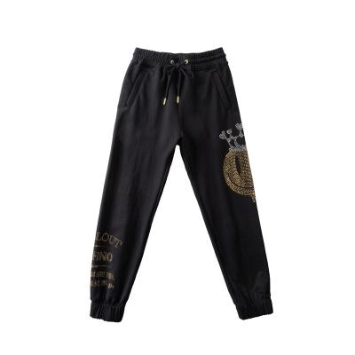 China MGC Sustainable Garment Track Pants Men's Casual For Oversized Loose Sweatpants Plus Size Matching Rhinestones Pants for sale