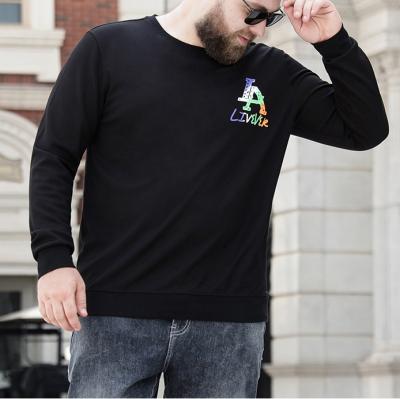 China Black Sweatshirts Men Long Sleeve Anti Shrink Fashion Plus Size Loose Fit Oversized Printed Sweatshirt for sale